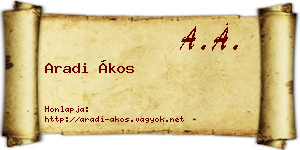 Aradi Ákos névjegykártya